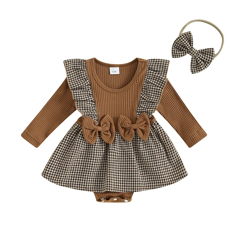 Newborn Baby Girls Autumn Romper Dress - PAMU8