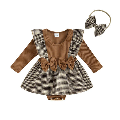 Newborn Baby Girls Autumn Romper Dress - PAMU8