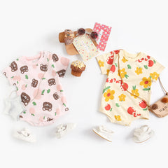 Baby Girls' Cotton Bodysuit, Short-Sleeve Newborn Top