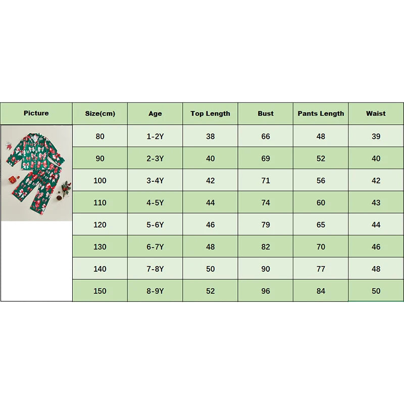 Girls Christmas Pajamas Set