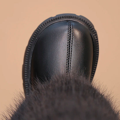 Girls High Warm Leather Boots