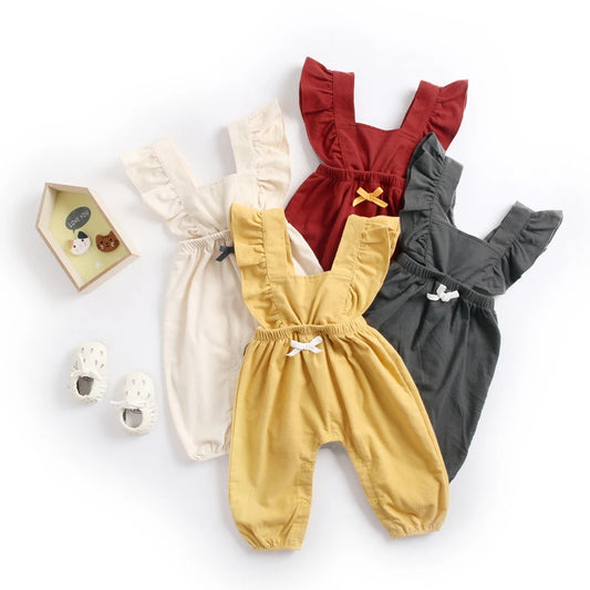 Sleeveless Solid-Color Baby & Toddler Romper, 0–3T
