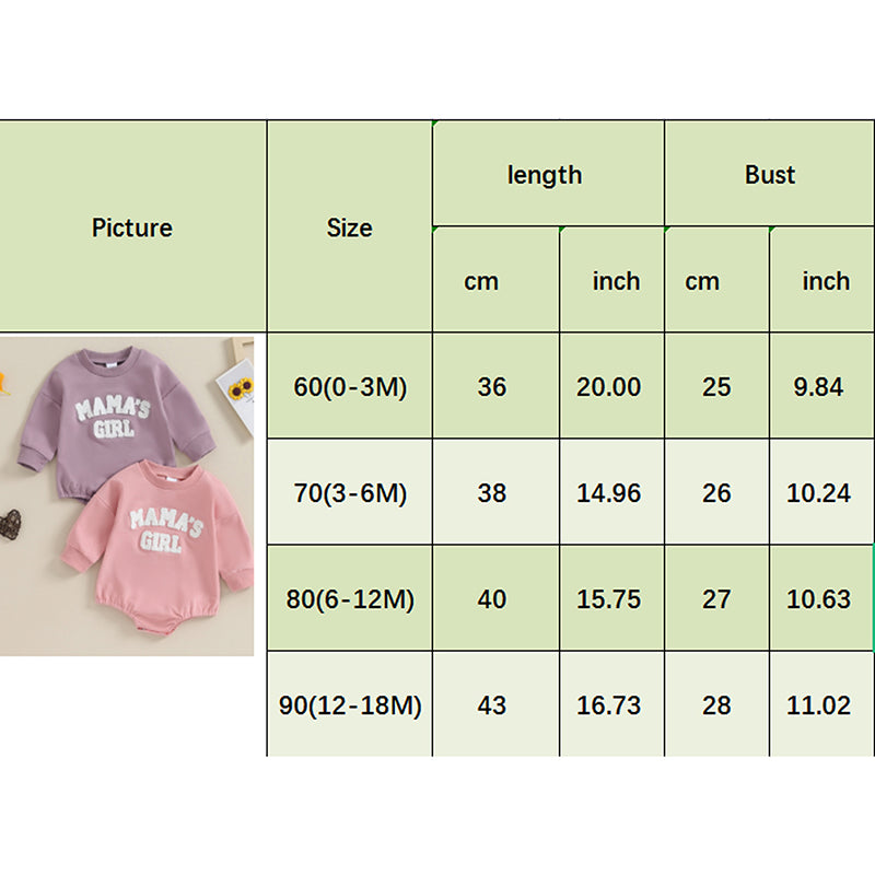Baby Girls' Fuzzy Letter Romper, Embroidered Jumpsuit