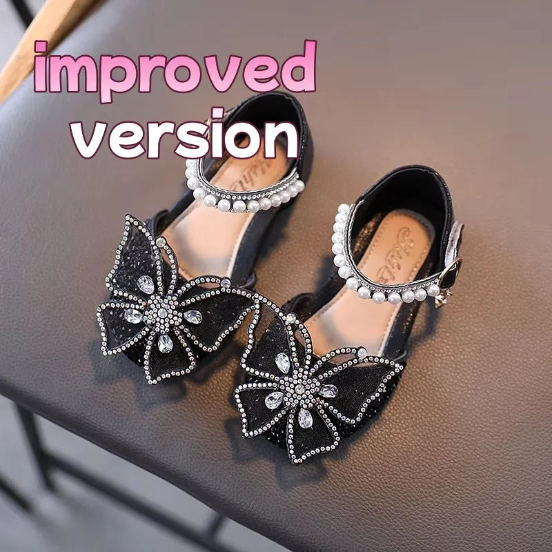Girls Rhinestone Bow Sandals