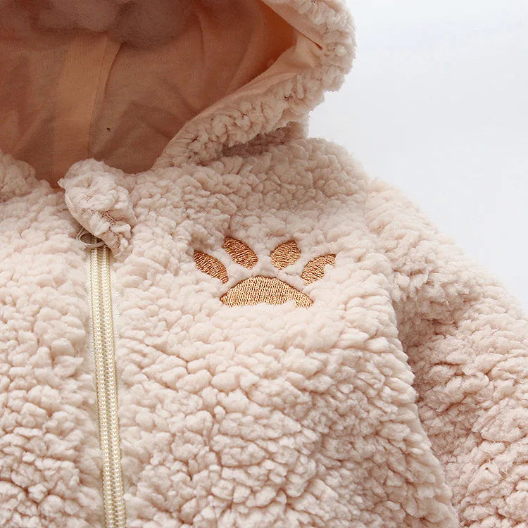Thick Fleece Hooded Baby Romper