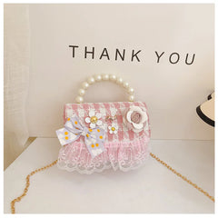Flower Plaid Handbag for Girls (Ages 2-4)