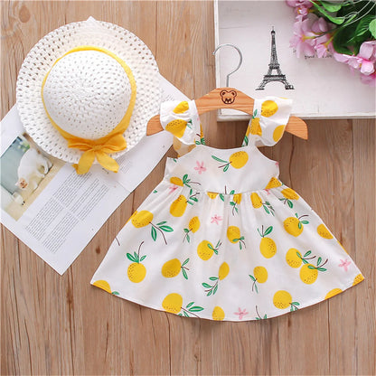 Orange Bow Suspender Dress Set