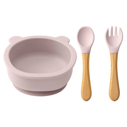 Wooden Handle Spoon Fork Bowl