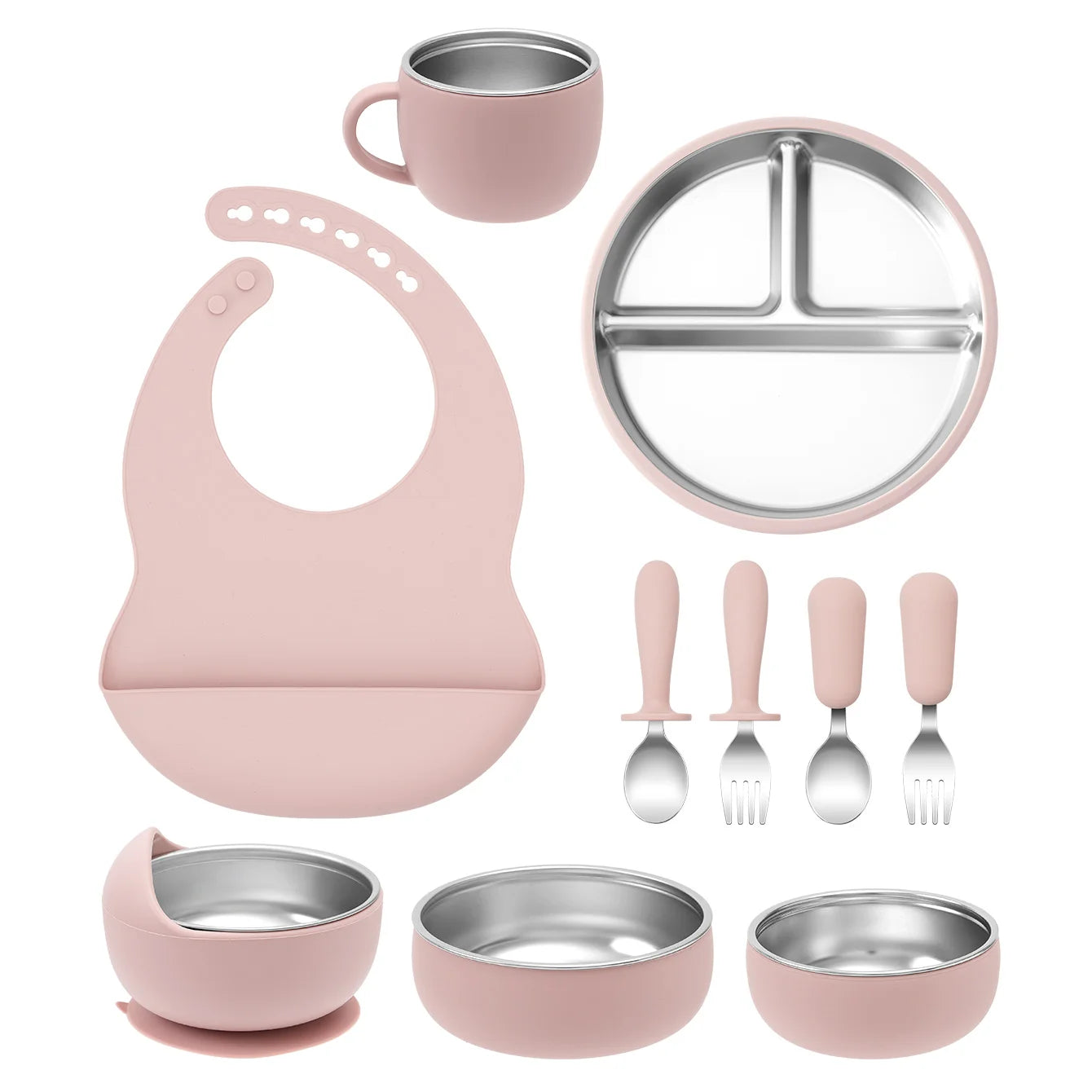 10PCS Stainless Feeding Set