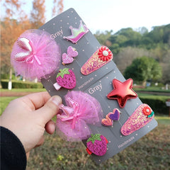 Baby Girls' Bowknot Hair Clips, 5-Piece Set