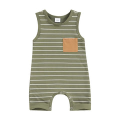 Striped Print Sleeveless Jumpsuit
