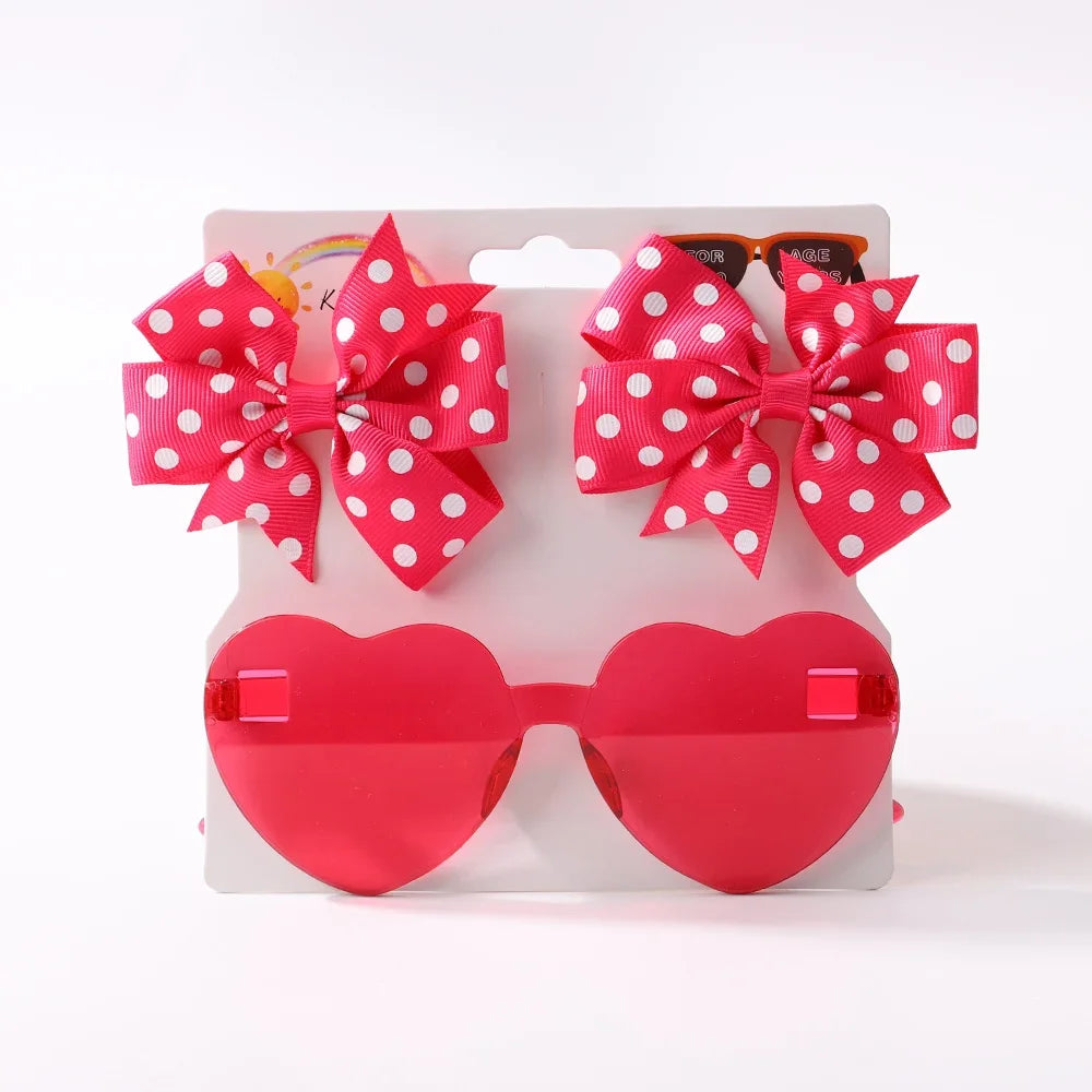 Dot Hairpins & Heart glasses