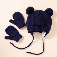 Cozy Knit Baby Hat Gloves Set for Cold Days
