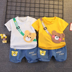 Baby Boys' Bear T-Shirt and Shorts Set, Cotton Summer