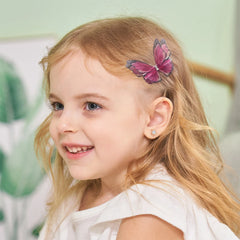 Girls' Butterfly Hair Clips, 5-Piece Mesh Barrette Set