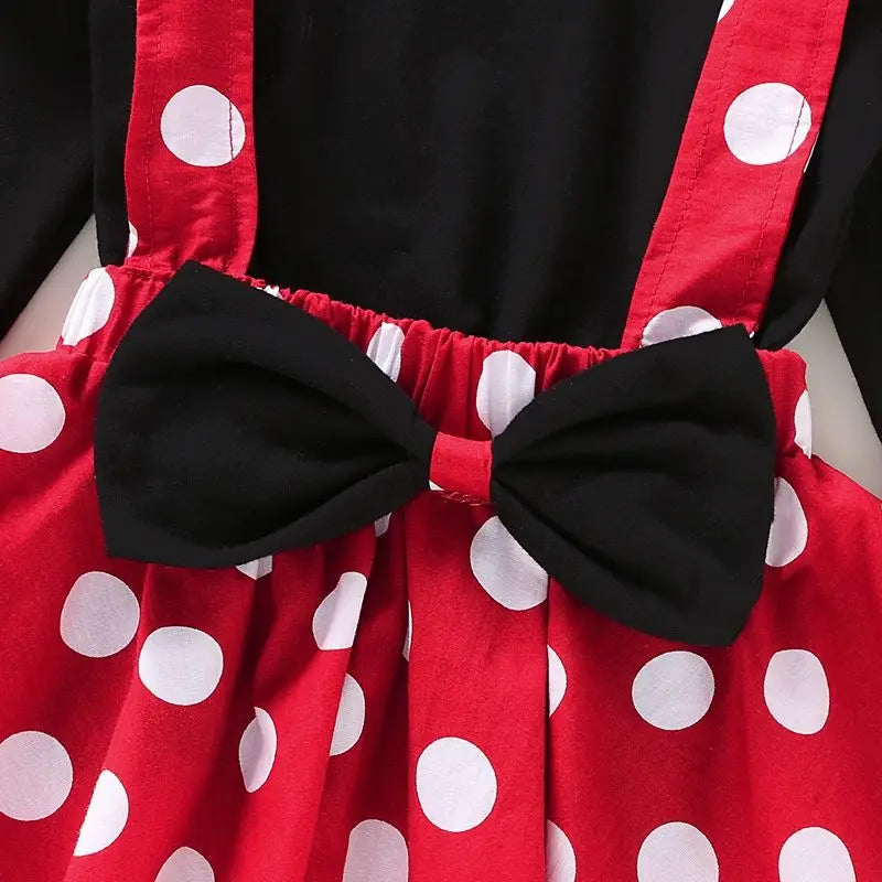 Polka Dot Bow Baby Gown