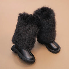 Girls High Warm Leather Boots