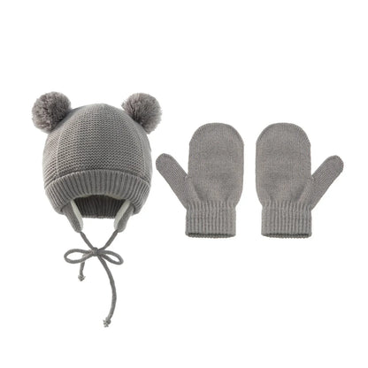Knit Baby Hat Gloves Set