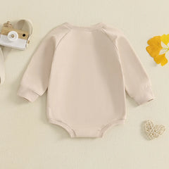 Baby Letter-Print Long-Sleeve Sweatshirt Romper