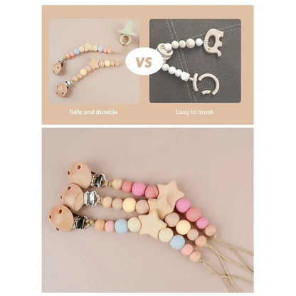 Wood Baby Pacifier Chain - PAMU8