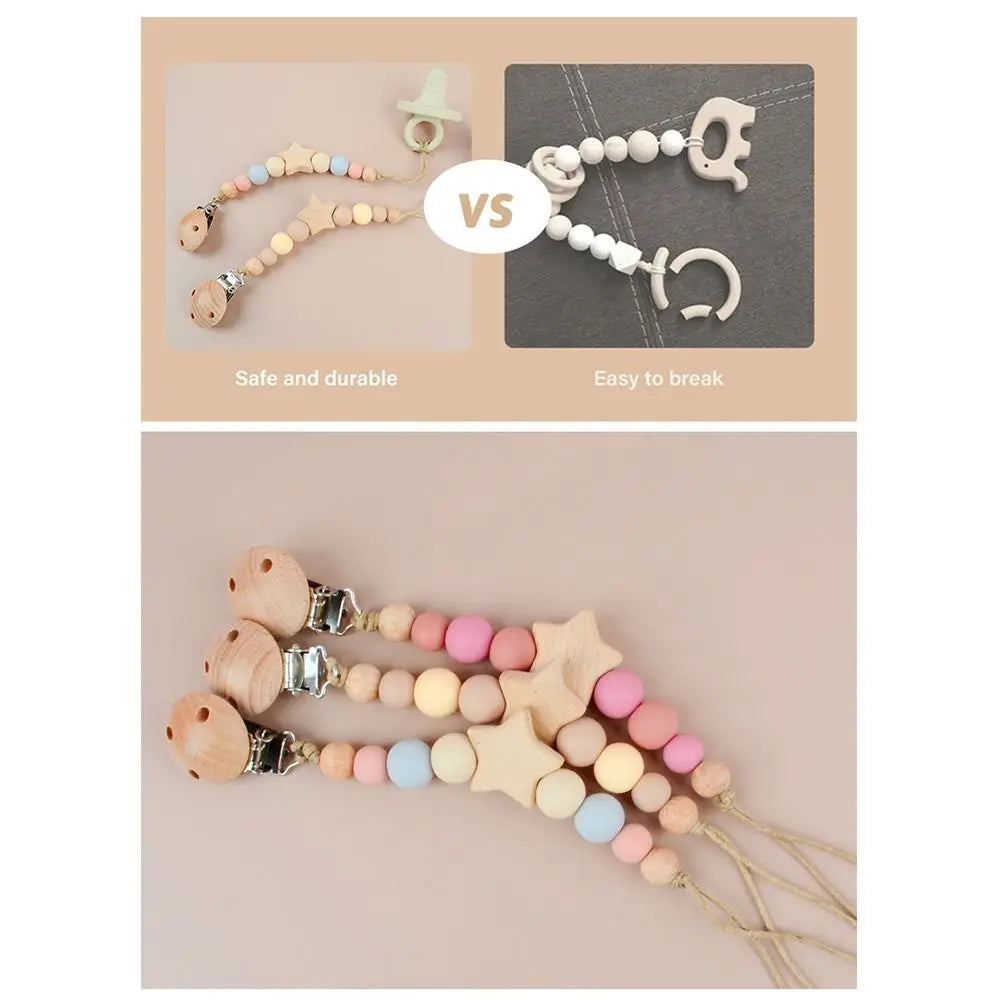 Wood Baby Pacifier Chain