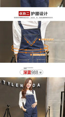 Wide Leg Denim Maternity Jumpsuits