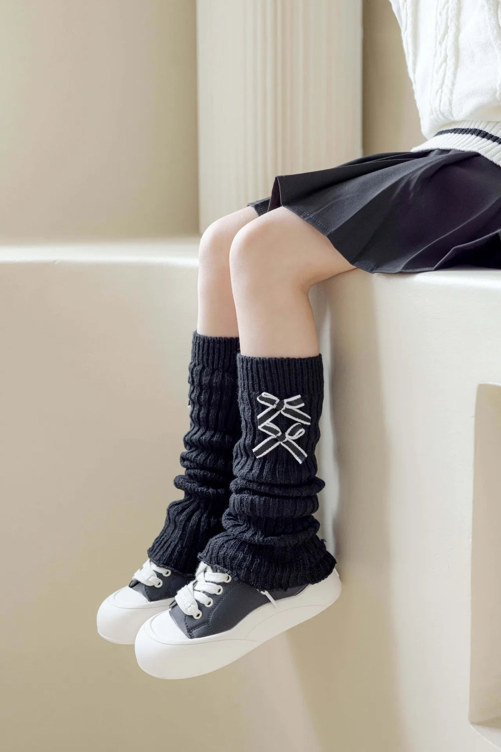 Soft Cotton Leg Warmers Knee Socks - PAMU8