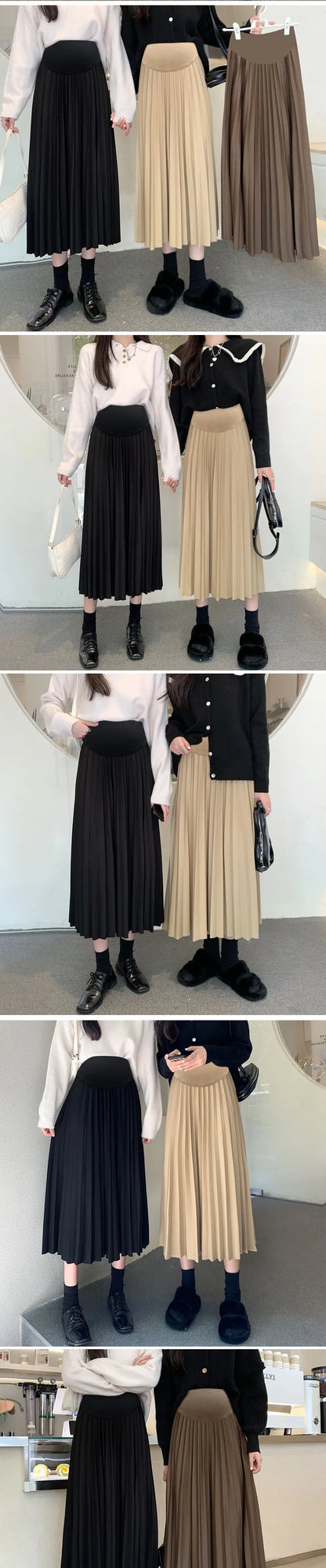 Pleated Thick Warm Maternity Skirts