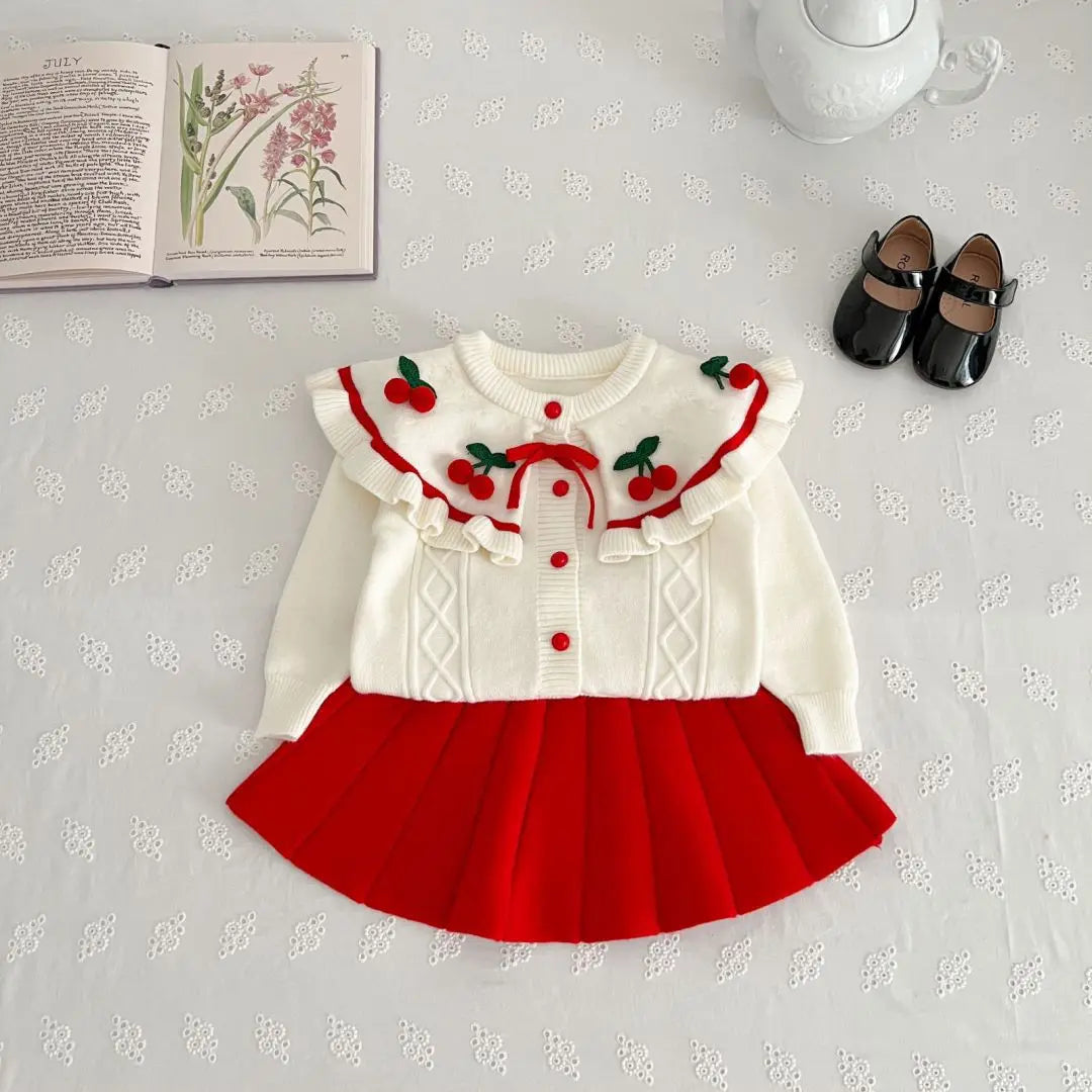 Flutter Sleeve Knitted Sweater Set