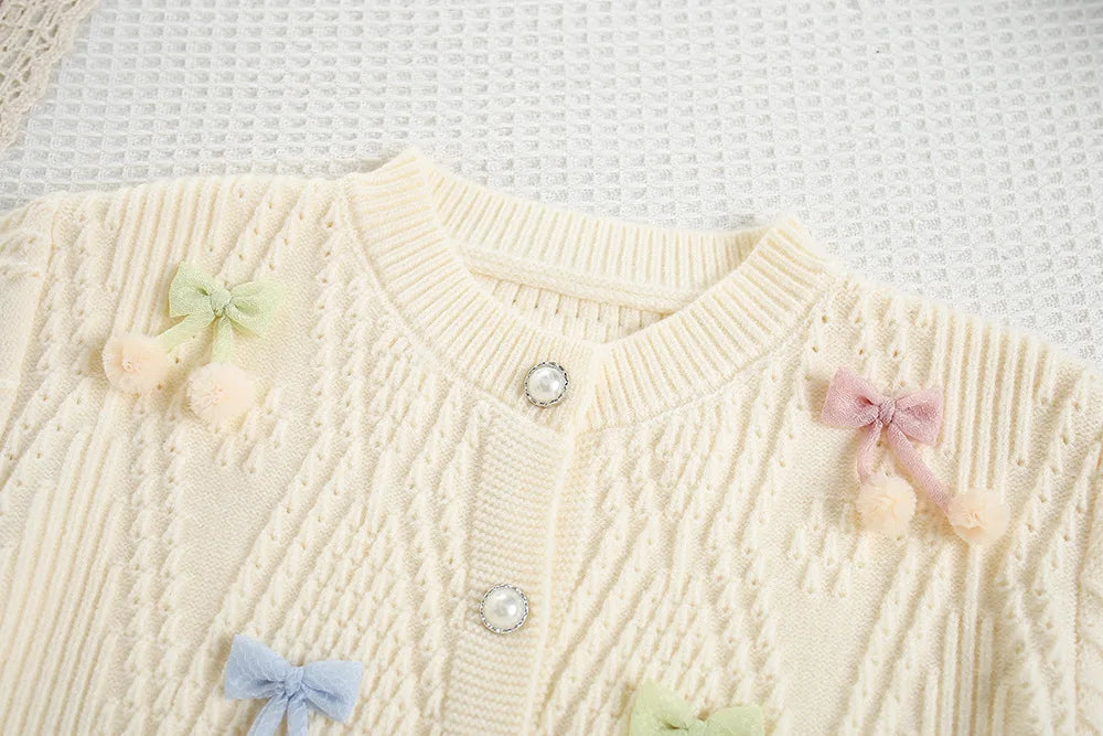 Cute Flower Bow Girls Outfit