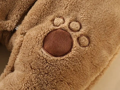 Baby Bear Hooded Winter Romper, Warm Cotton Jumpsuit