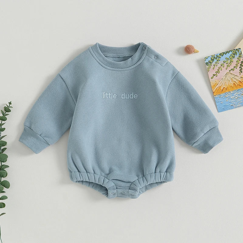 Baby Boys' Letter Embroidery Bodysuit, Fall Sweatshirt