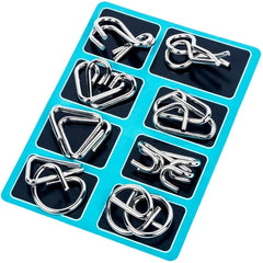 Metal Montessori Puzzle Set, 8 Brain Teaser Toys