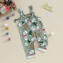 Cartoon Christmas Overall Romper
