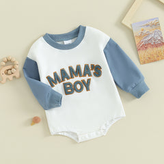 Baby Boys' Letter Sweatshirt Romper, Long-Sleeve Fall