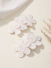 Girls' Embroidered Flower Hair Clips, 2-Piece Set