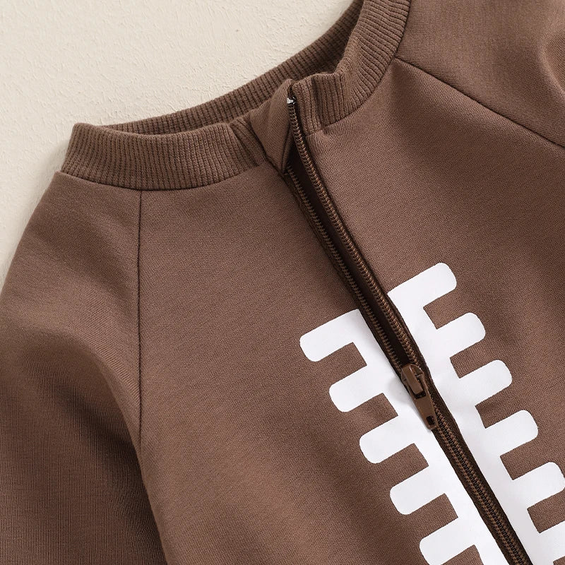 Newborn Football Romper, Long-Sleeve Baby Jumpsuit