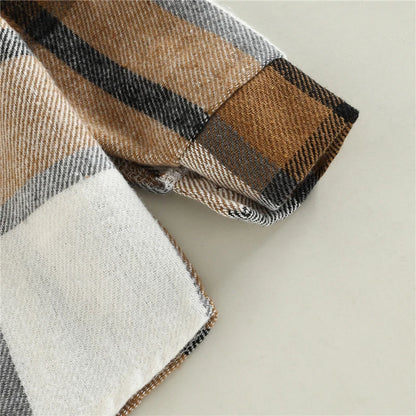 Boy Plaid Shirt Jacket Coat