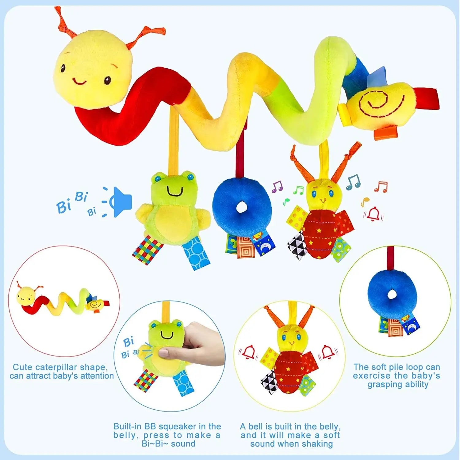 Baby Spiral Car Seat Sensory Toy Gift | PAMU8