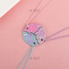 Girls BFF Star Moon Sun Necklace Set | PAMU8
