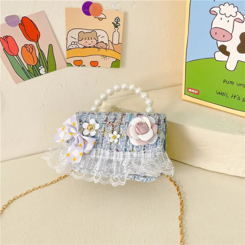 Flower Plaid Handbag for Girls (Ages 2-4)