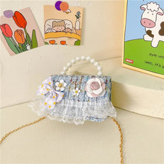 Flower Plaid Handbag for Girls (Ages 2-4)