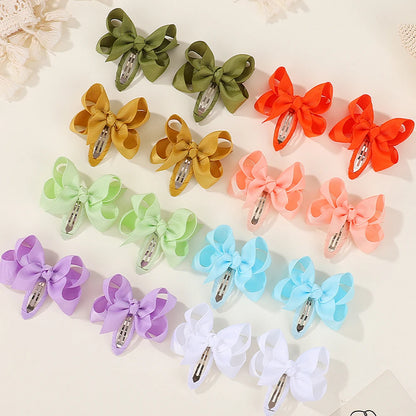 2Pcs Solid Bow Clips