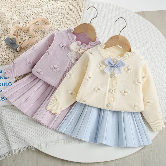 Cute Flower Bow Girls Outfit