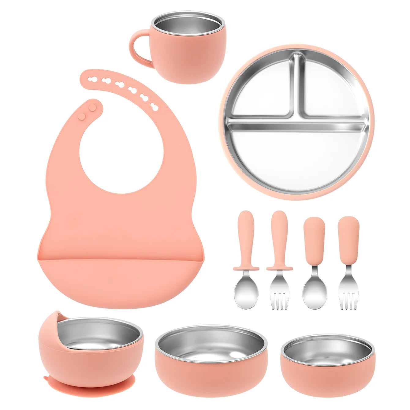10PCS Stainless Feeding Set