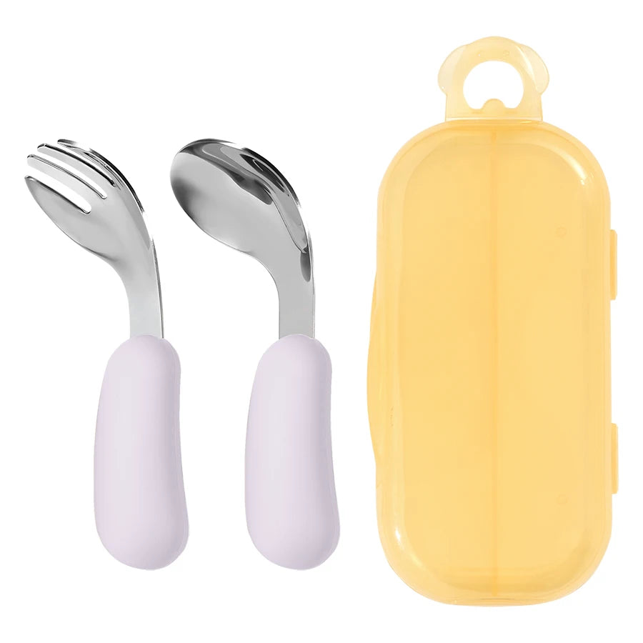 Baby Spoon and Fork Set, 2-Piece Stainless Steel Cutlery