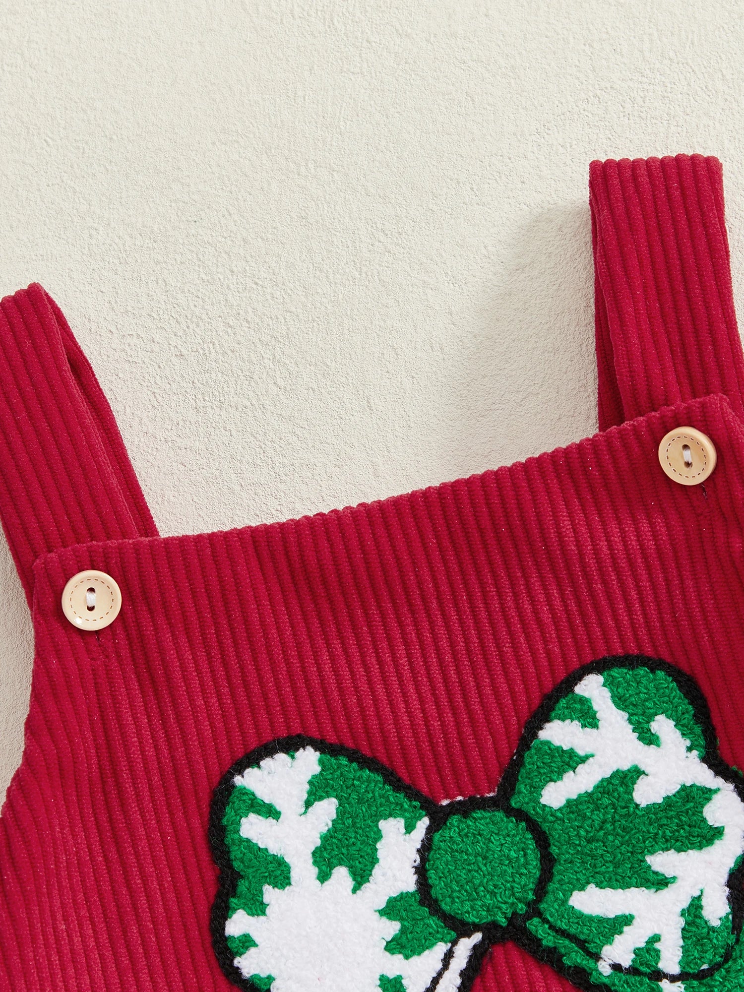 Embroidery Bow Christmas Bodysuit