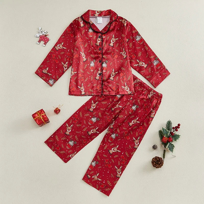 Girls Christmas Pajamas Set