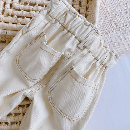 Solid Kids Boys Straight Pants - PAMU8