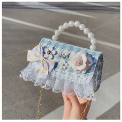 Flower Plaid Handbag for Girls (Ages 2-4)
